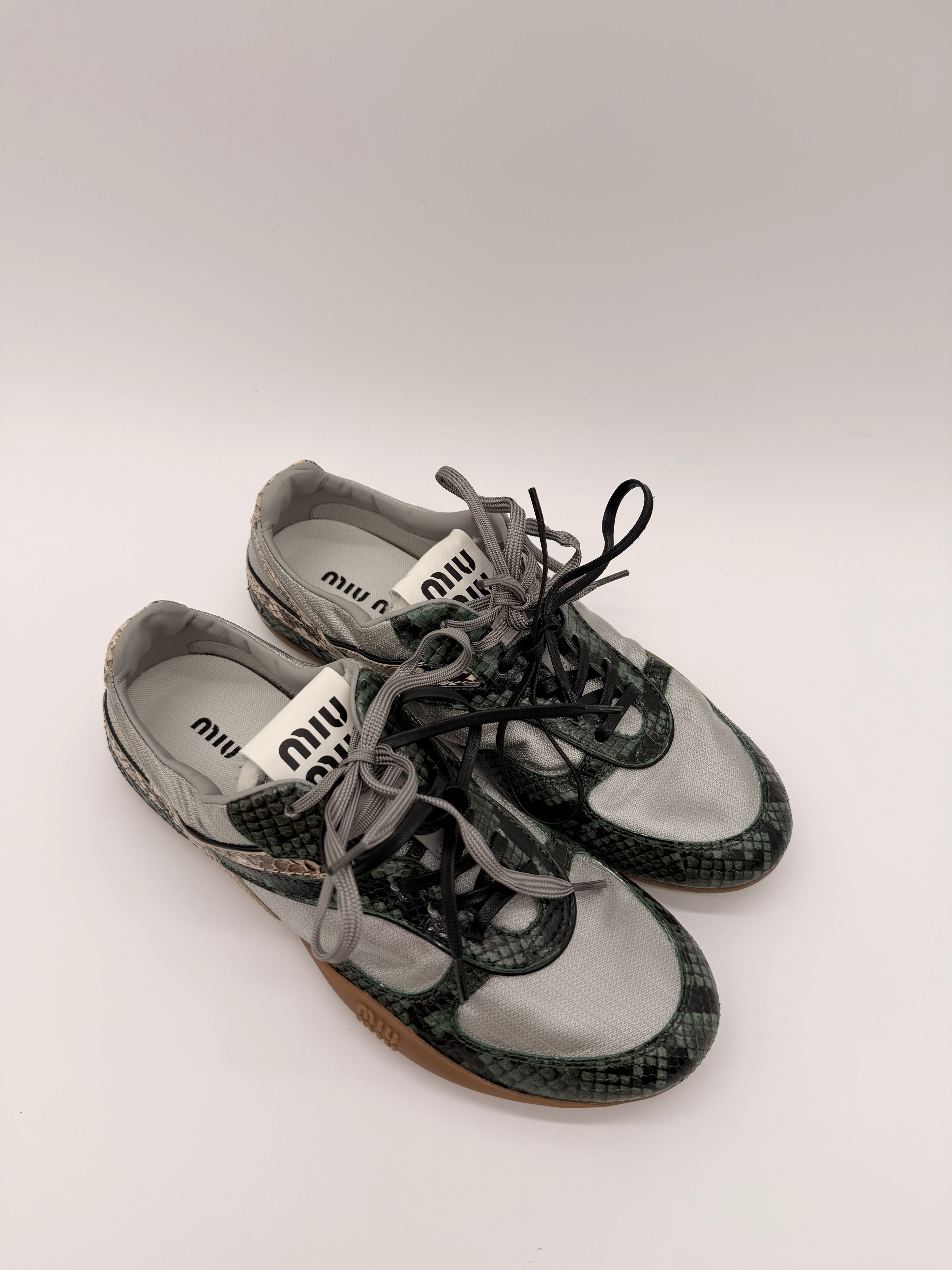 Miu Miu Gymnasium Python Print Sneakers