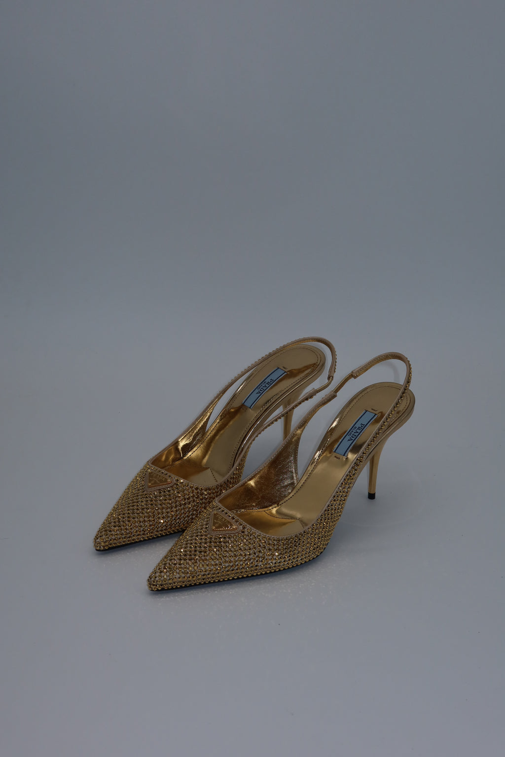 Prada - Gold crystal heel