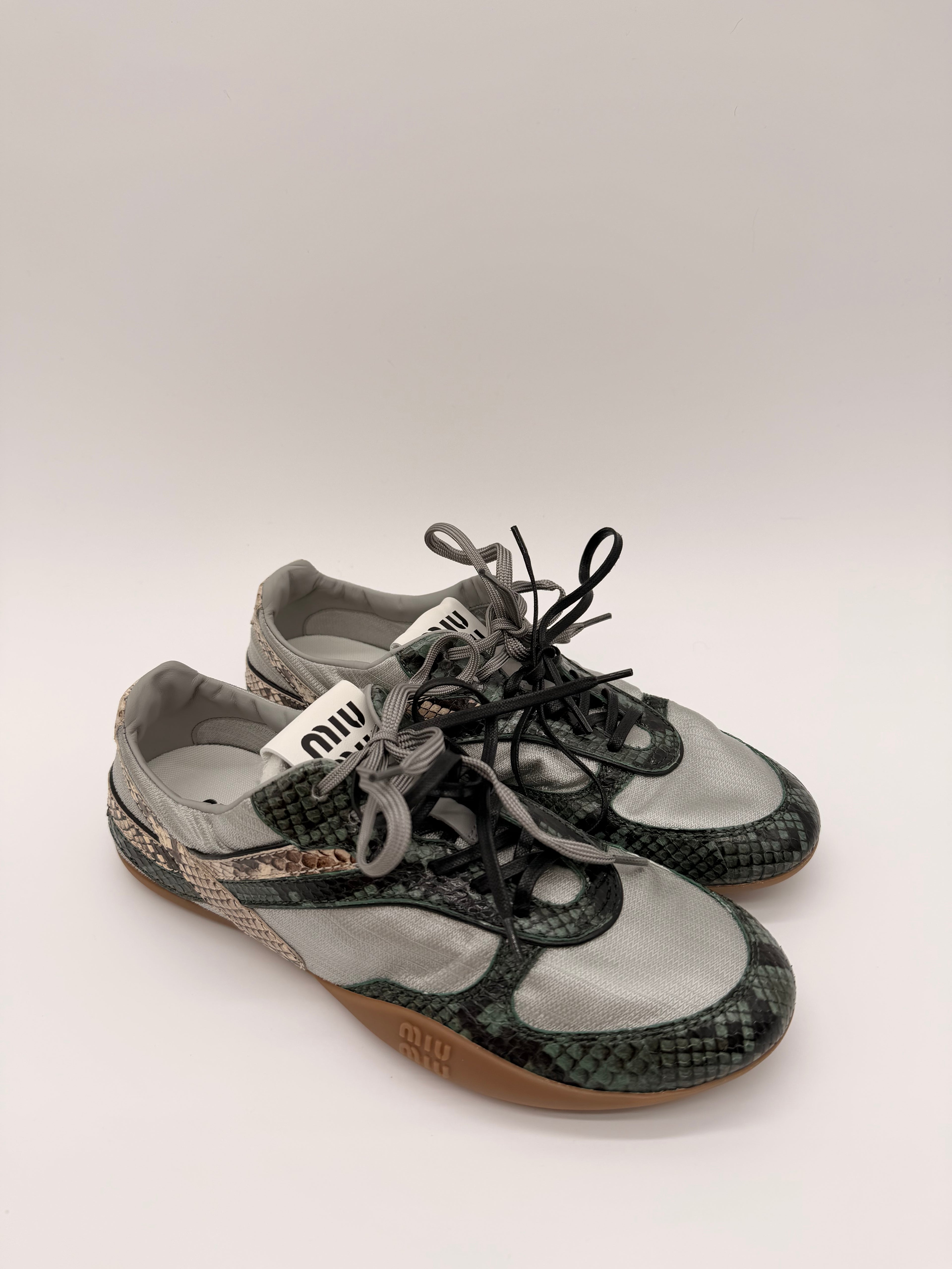 Miu Miu Gymnasium Python Print Sneakers