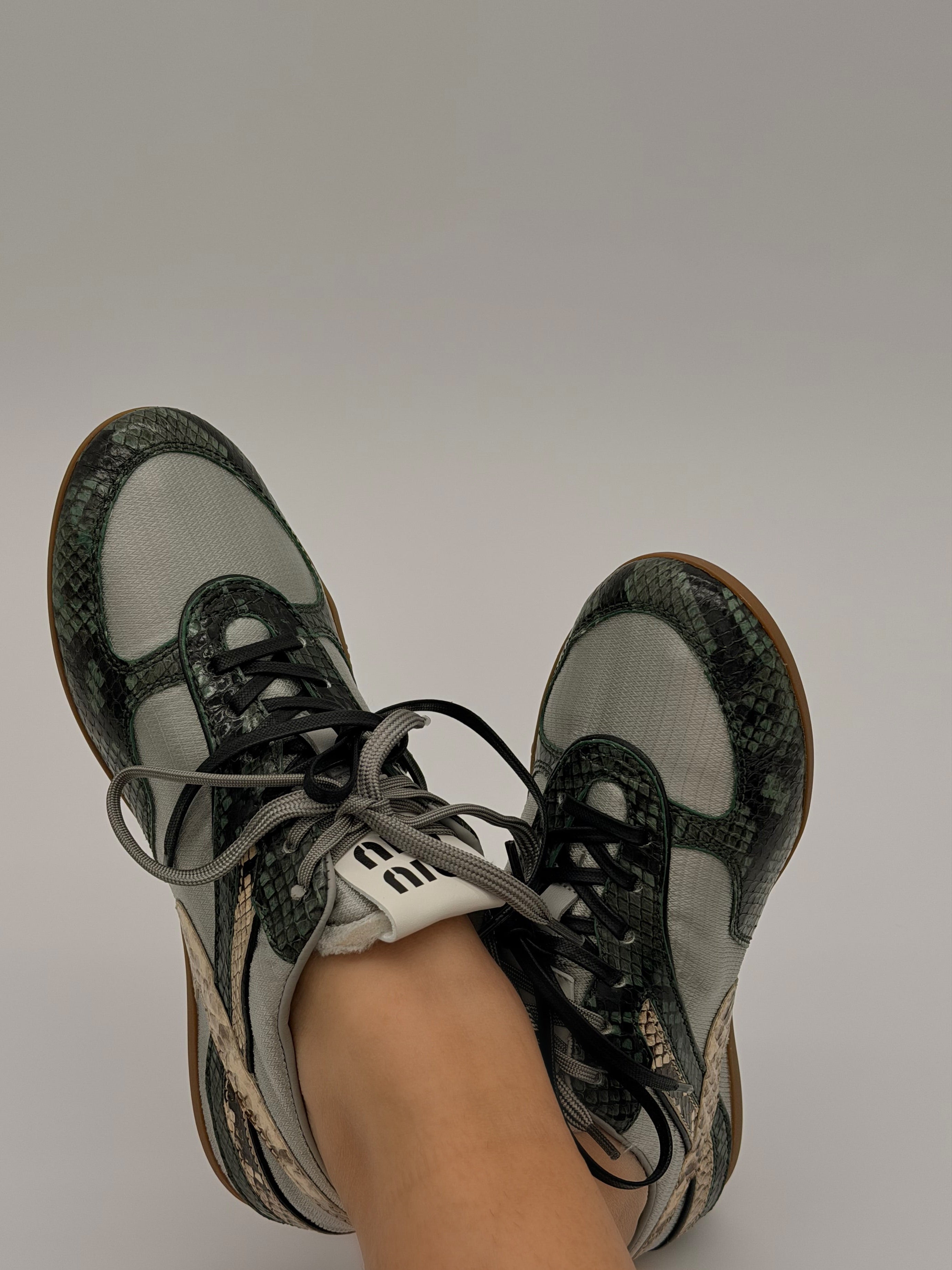 Miu Miu Gymnasium Python Print Sneakers