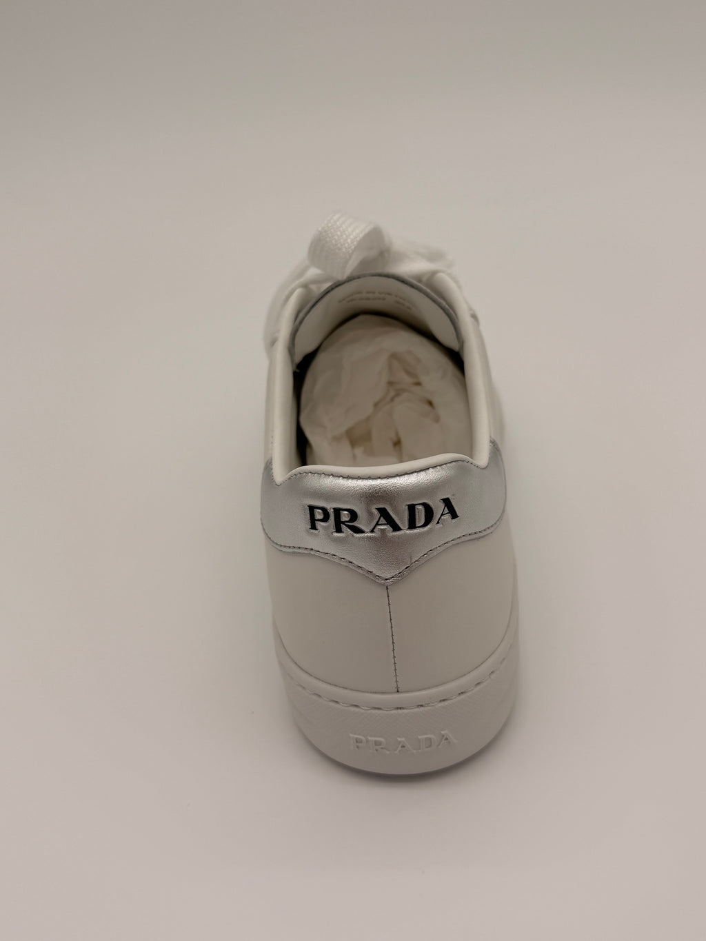 Prada - White/Silver Sneakers