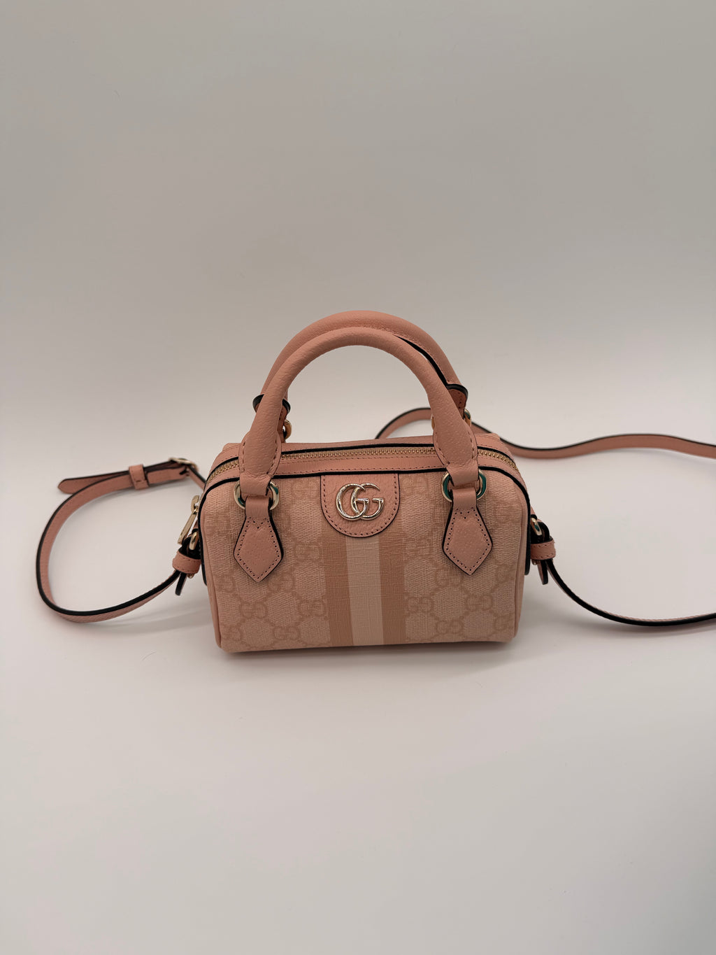 Gucci - Ophidia Boston Leather Crossbody Bag