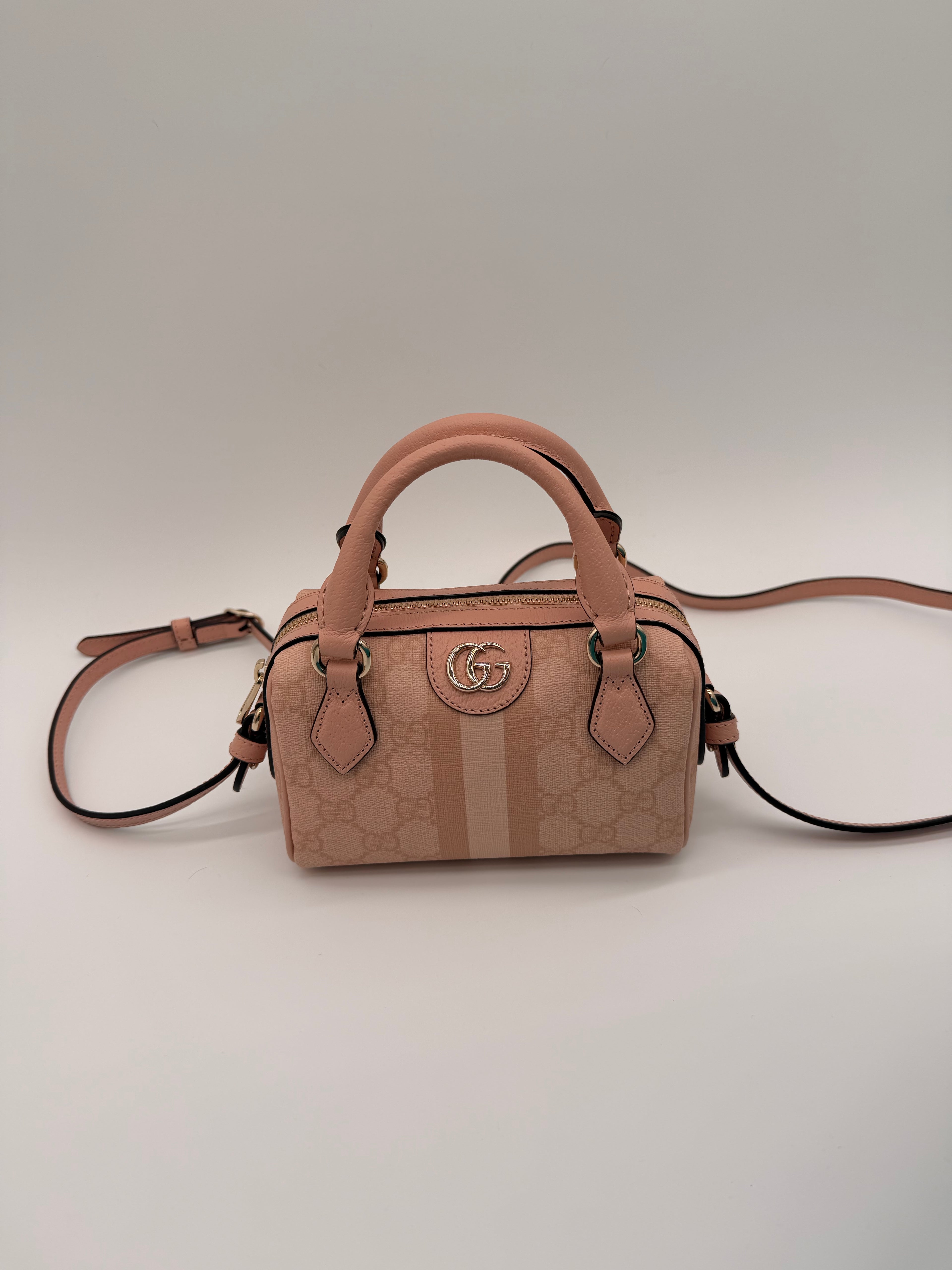 Gucci - Ophidia Boston Leather Crossbody Bag