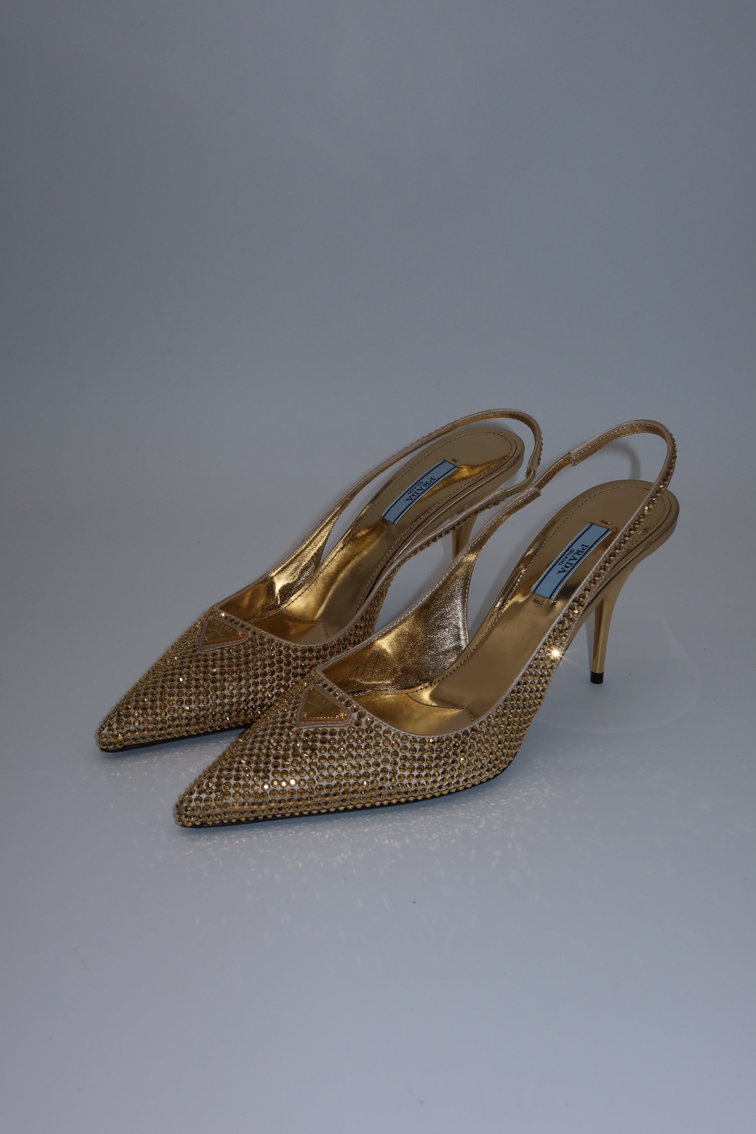 Prada - Gold crystal heel