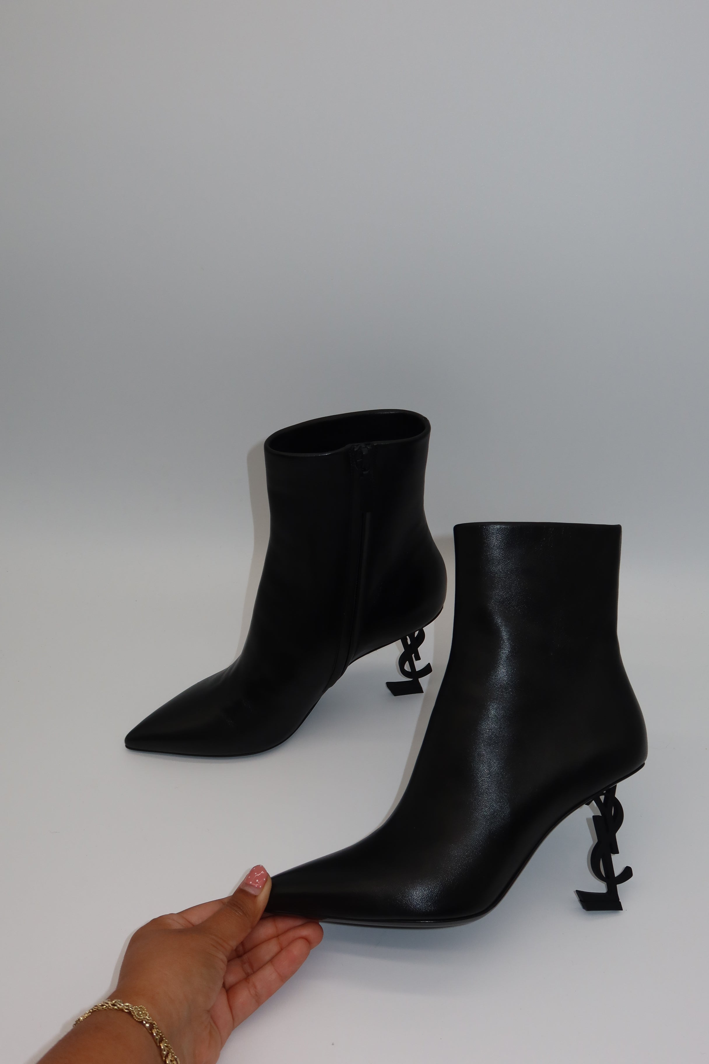 YSL - logo leather boots