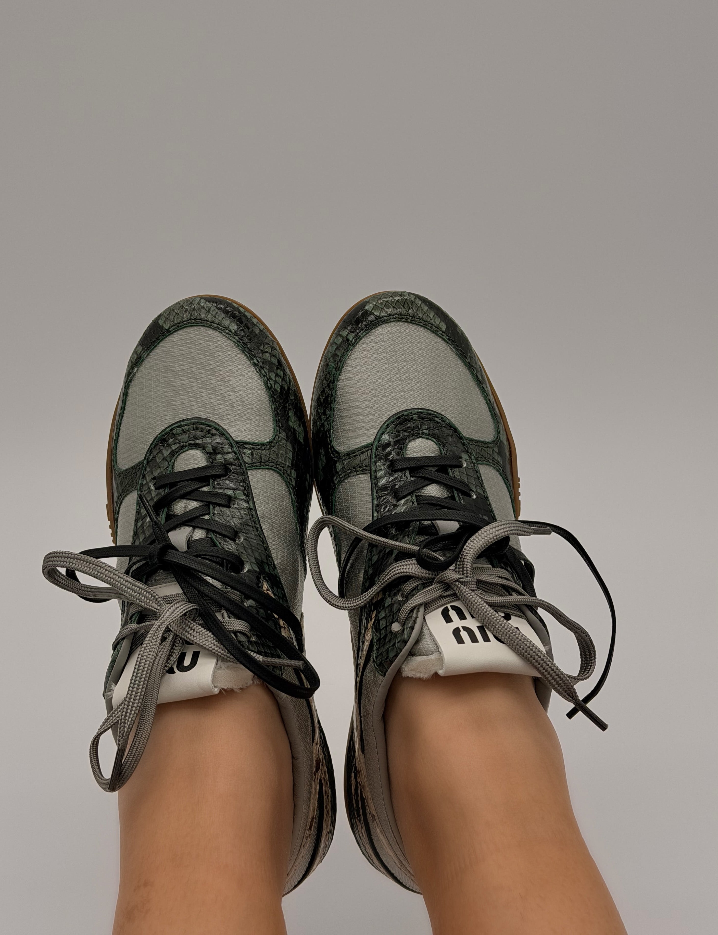 Miu Miu Gymnasium Python Print Sneakers