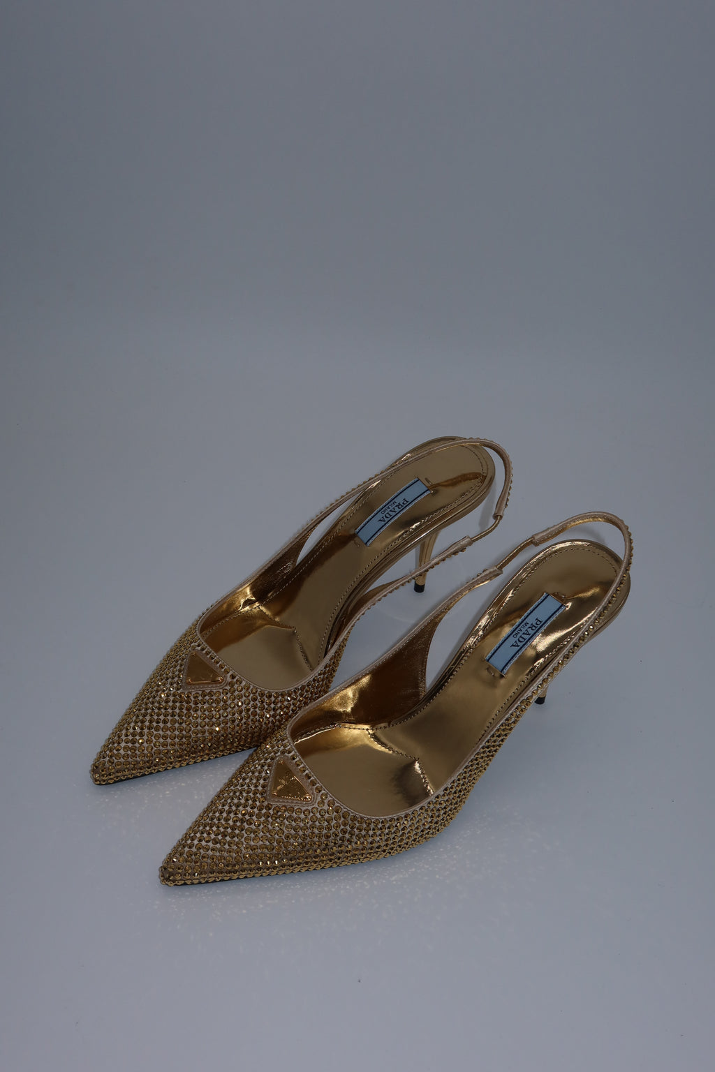 Prada - Gold crystal heel