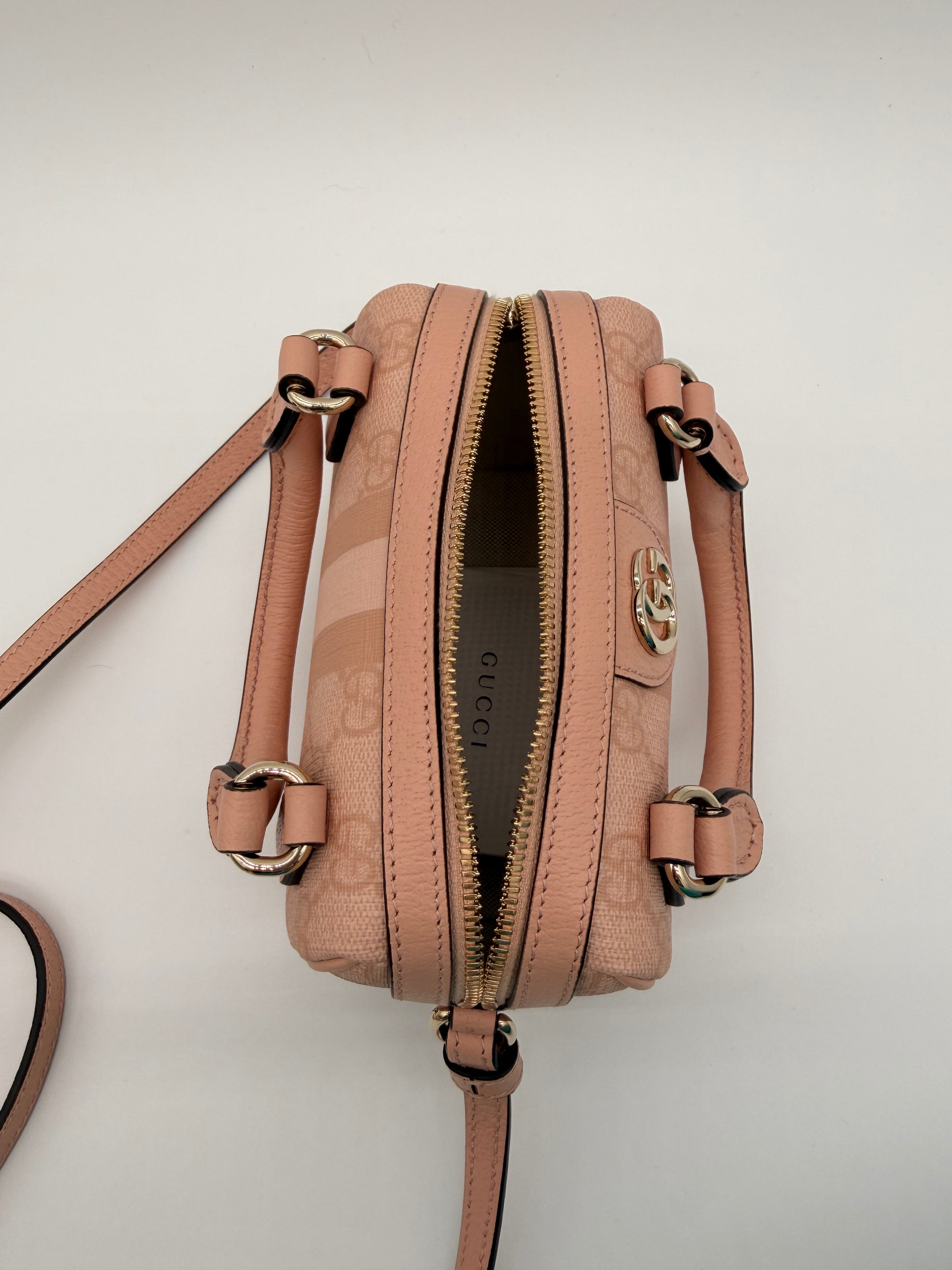Gucci - Ophidia Boston Leather Crossbody Bag